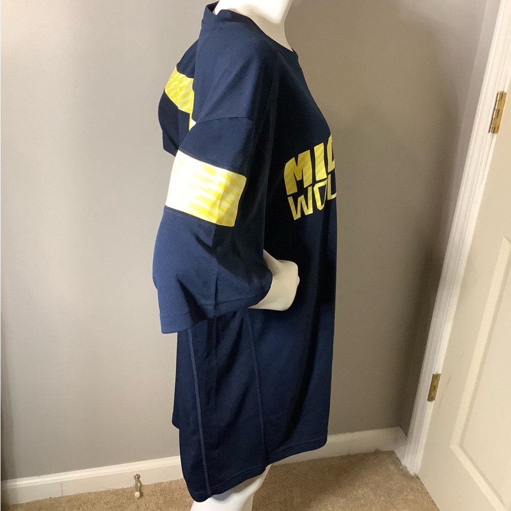 Adidas Michigan Wolverines Climalite Navy T-Shirt - Picture 6 of 7